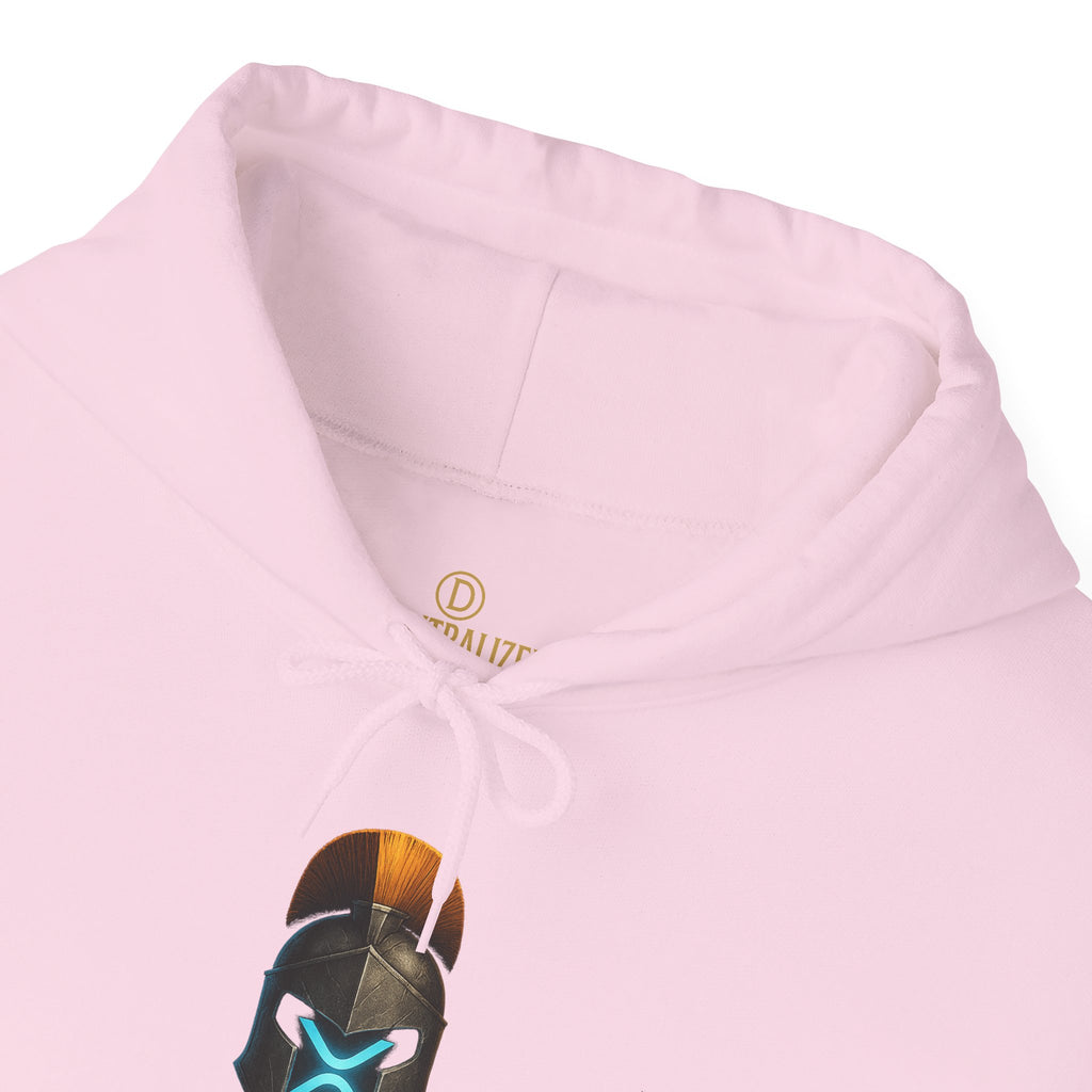 Built Different Hoodie — Futuristic Spartan Helmet Graphic Pullover