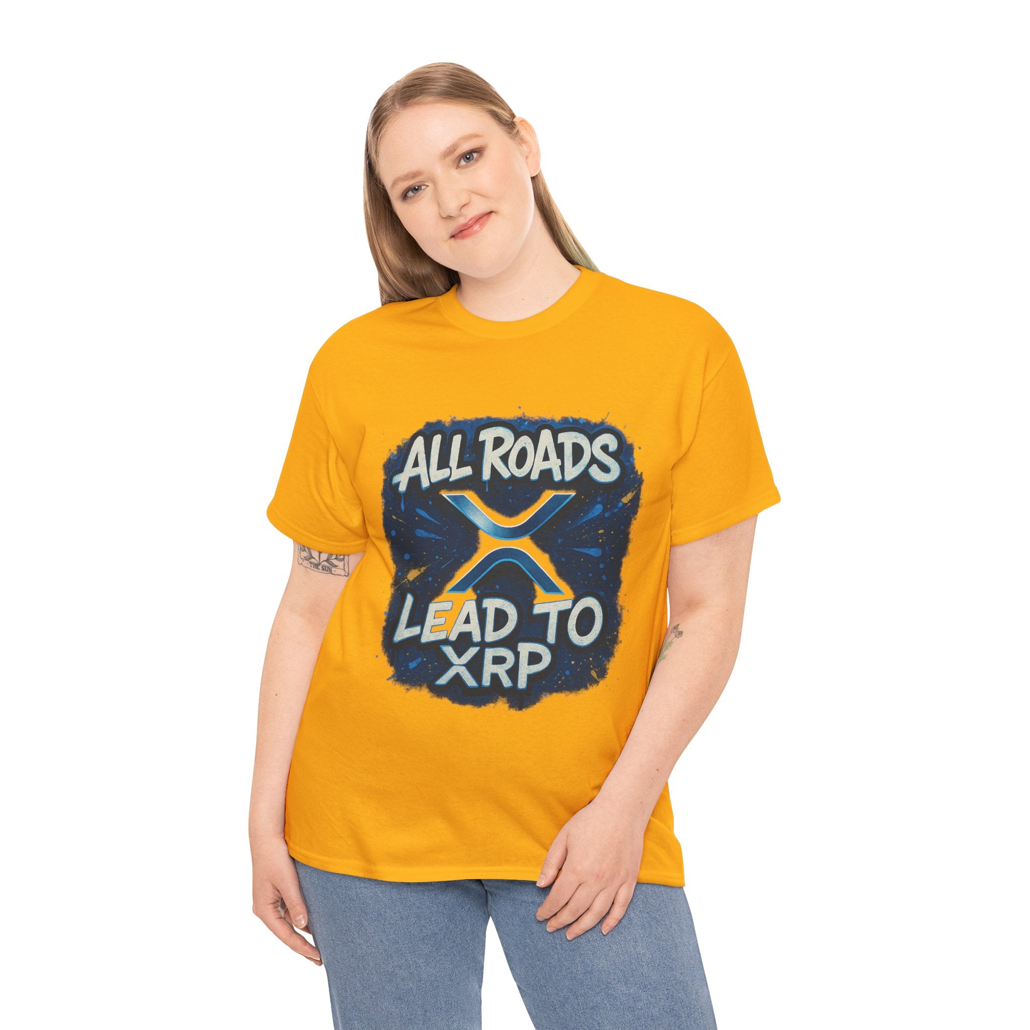 XRP Crypto T-Shirt — "All Roads Lead to XRP" Graphic Tee