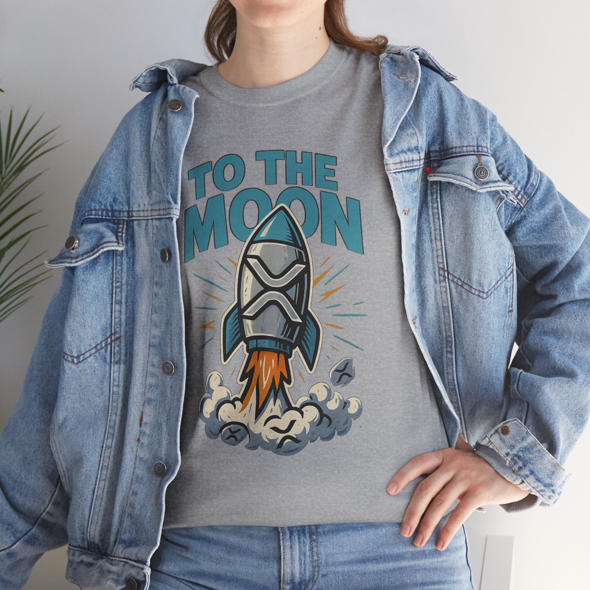 To The Moon Rocket T-Shirt — Space Graphic Tee for Crypto & Space Enthusiasts
