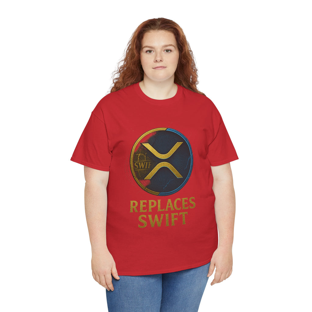 XRP 'Replaces Swift' Cotton Tee — Crypto Ripple Logo T-Shirt