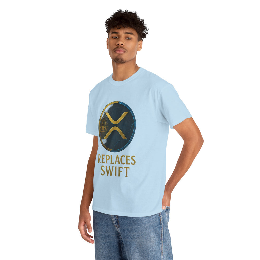 XRP 'Replaces Swift' Cotton Tee — Crypto Ripple Logo T-Shirt