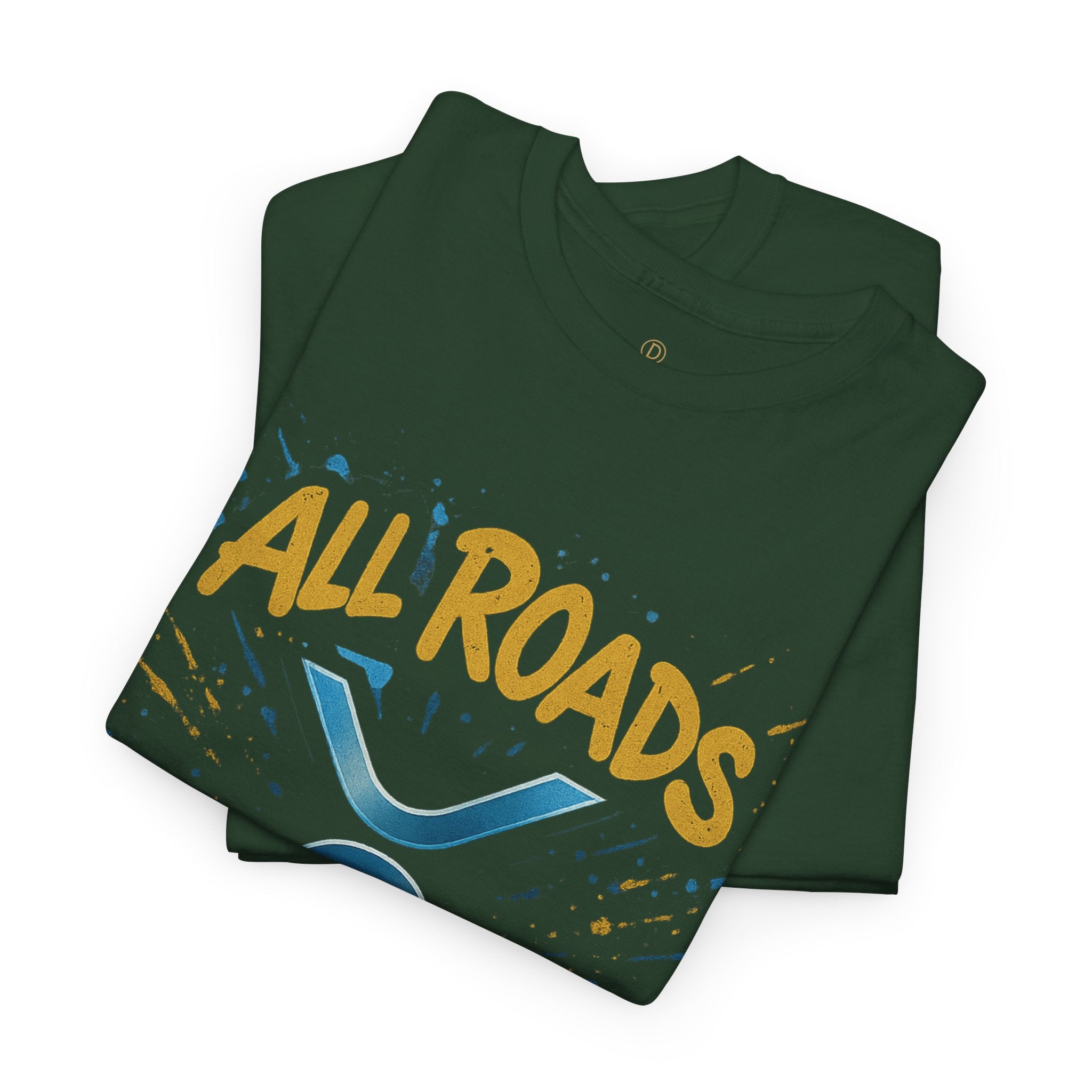XRP Crypto Tee — "All Roads Lead to XRP" Casual Cryptocurrency Shirt