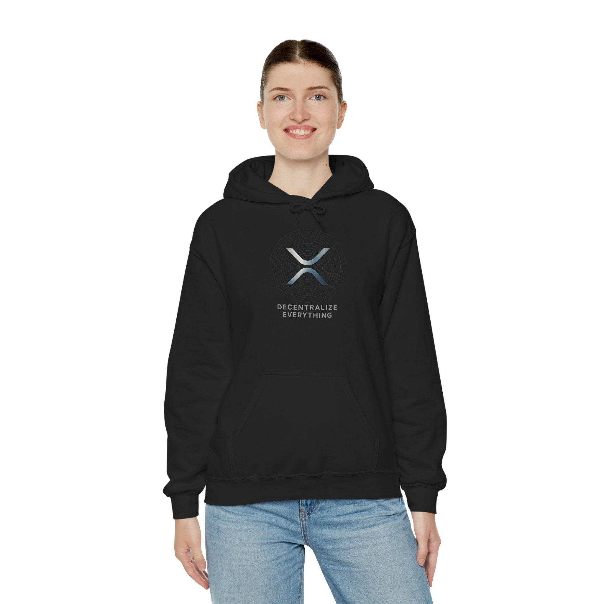 XRP 'Decentralize Everything' Hoodie — Minimal Crypto Logo Pullover
