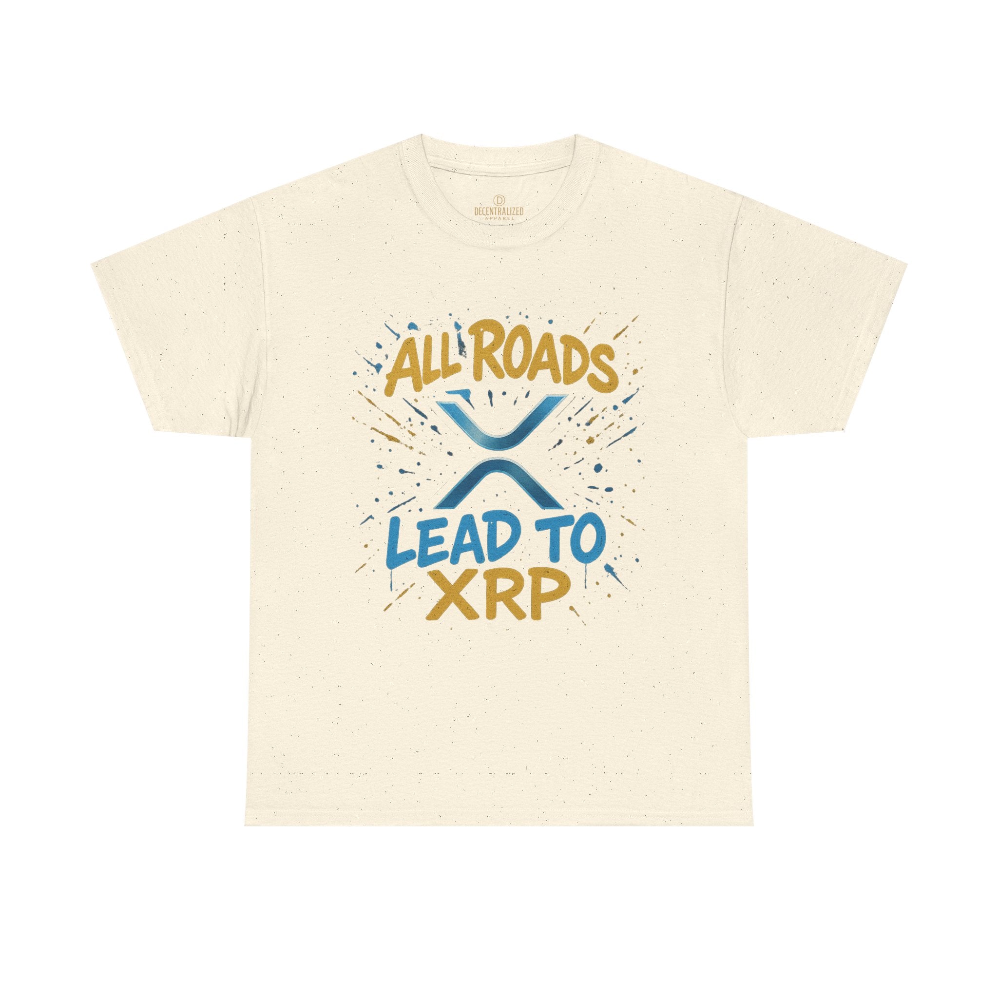 XRP Crypto Tee — "All Roads Lead to XRP" Casual Cryptocurrency Shirt