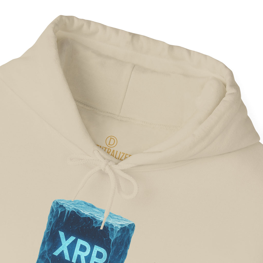 XRP Frozen Cube Hoodie — Crypto Ice Block Sweater for XRP Fans