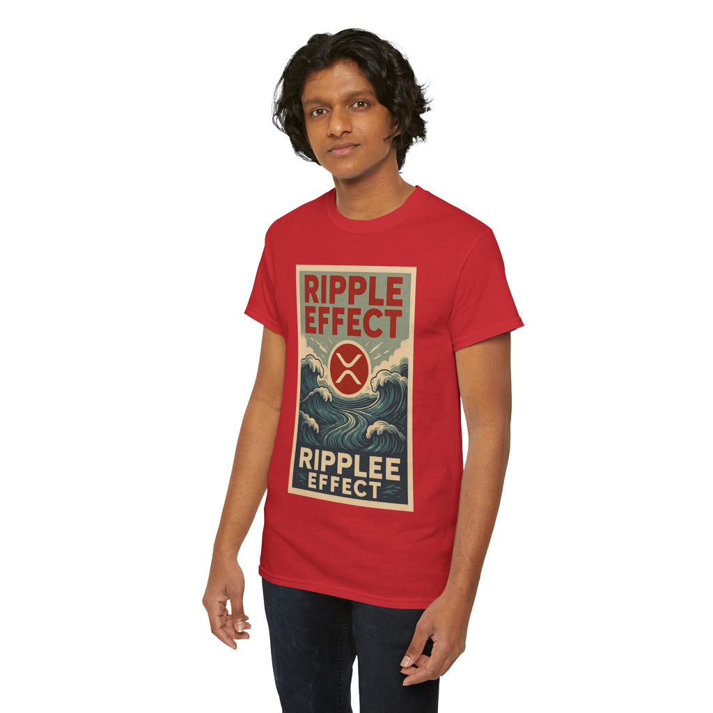 Ripple Effect Tee — Vintage Wave XRP Crypto Graphic T-Shirt