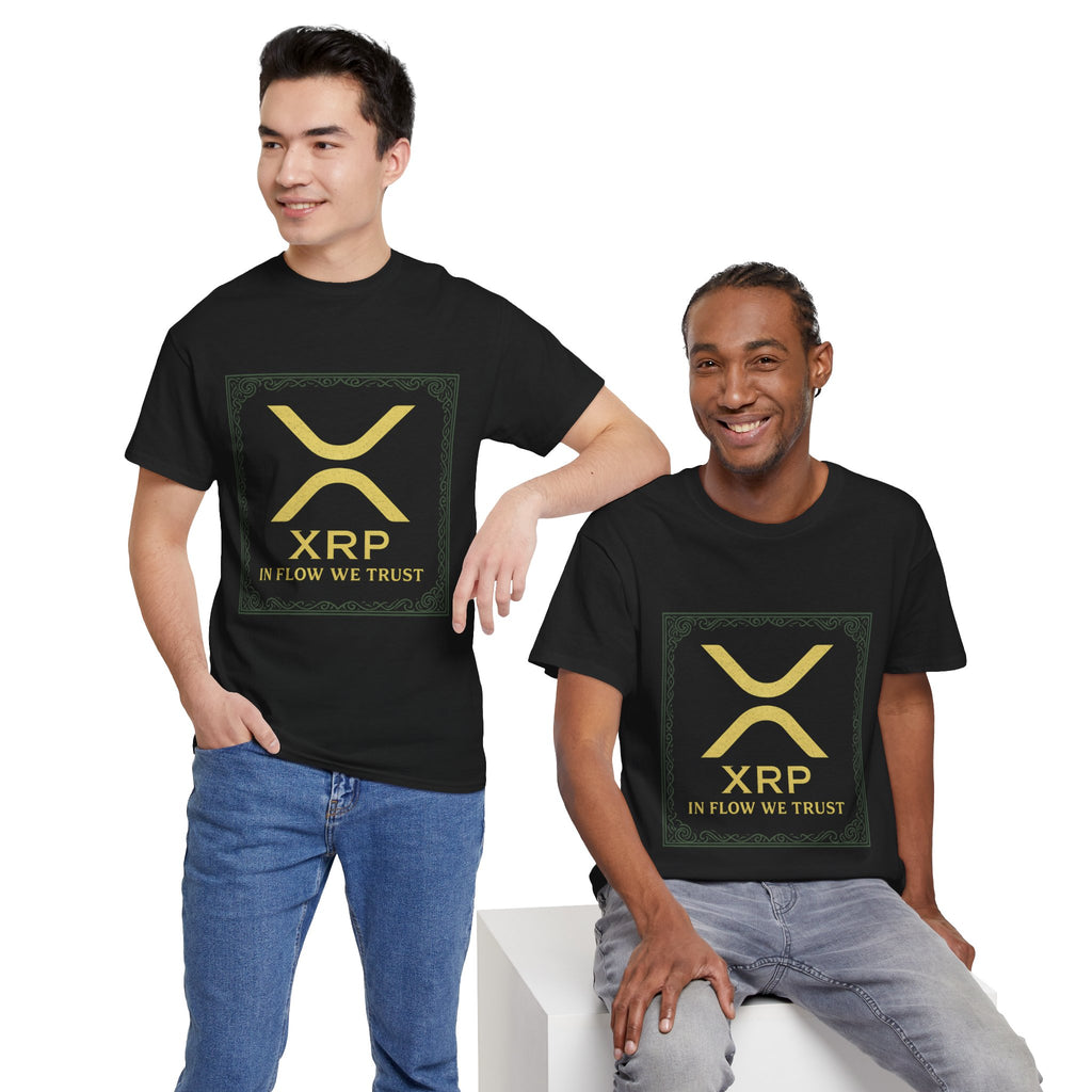 XRP Logo T-Shirt — "In Flow We Trust" Crypto Tee for Ripple Fans