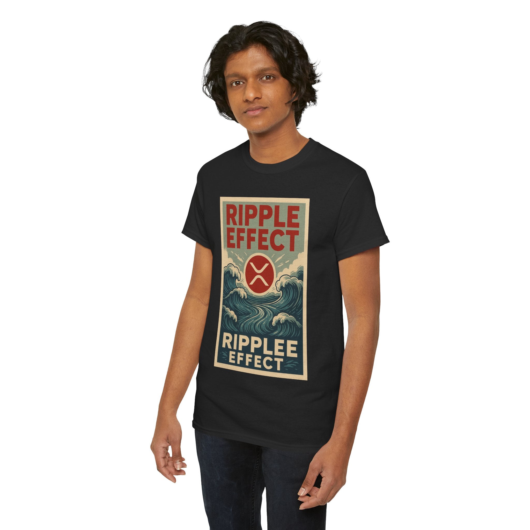Ripple Effect Tee — Vintage Wave XRP Crypto Graphic T-Shirt