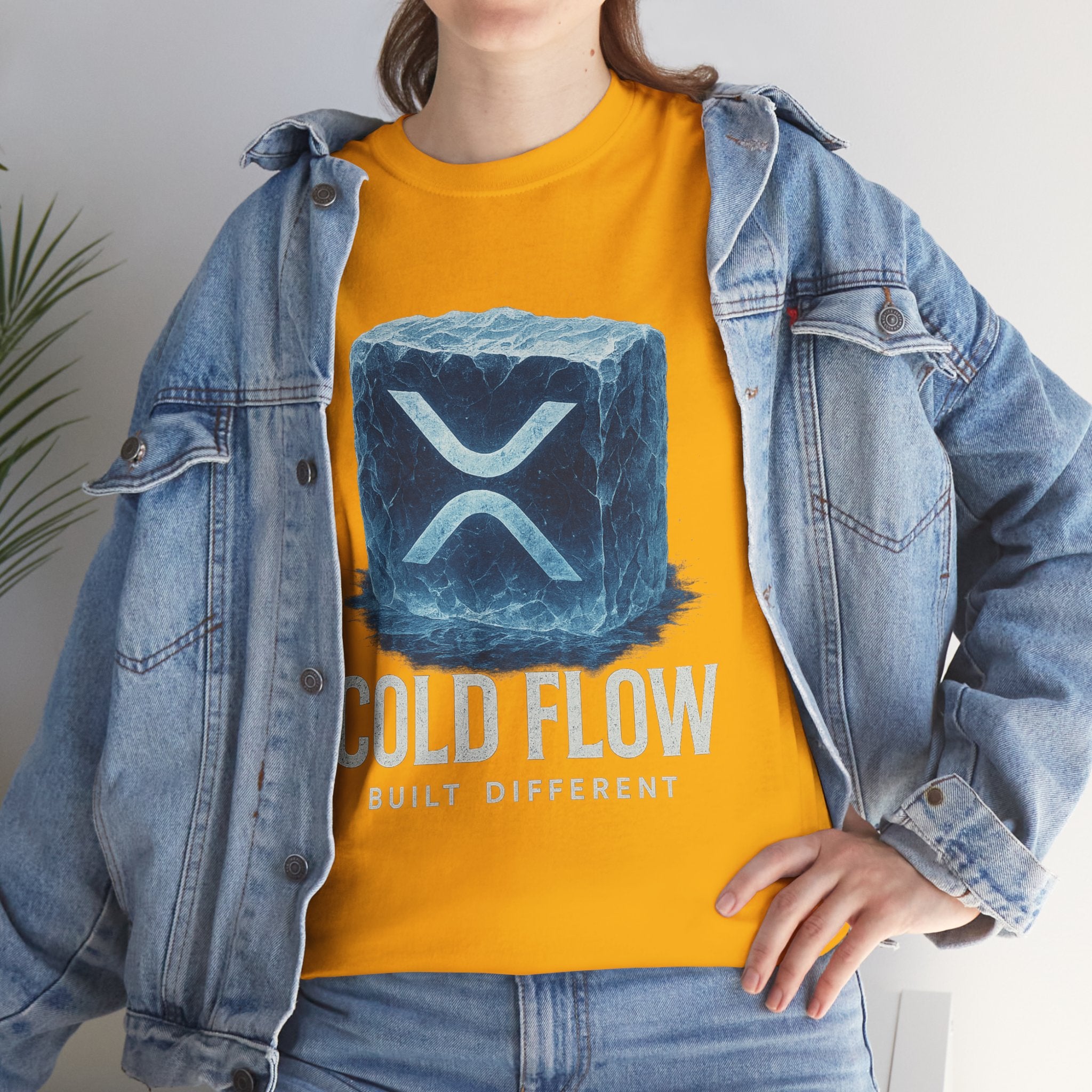 Cold Flow Ripple Logo T‑Shirt — 'Cold Flow: Built Different' Ice Cube Design