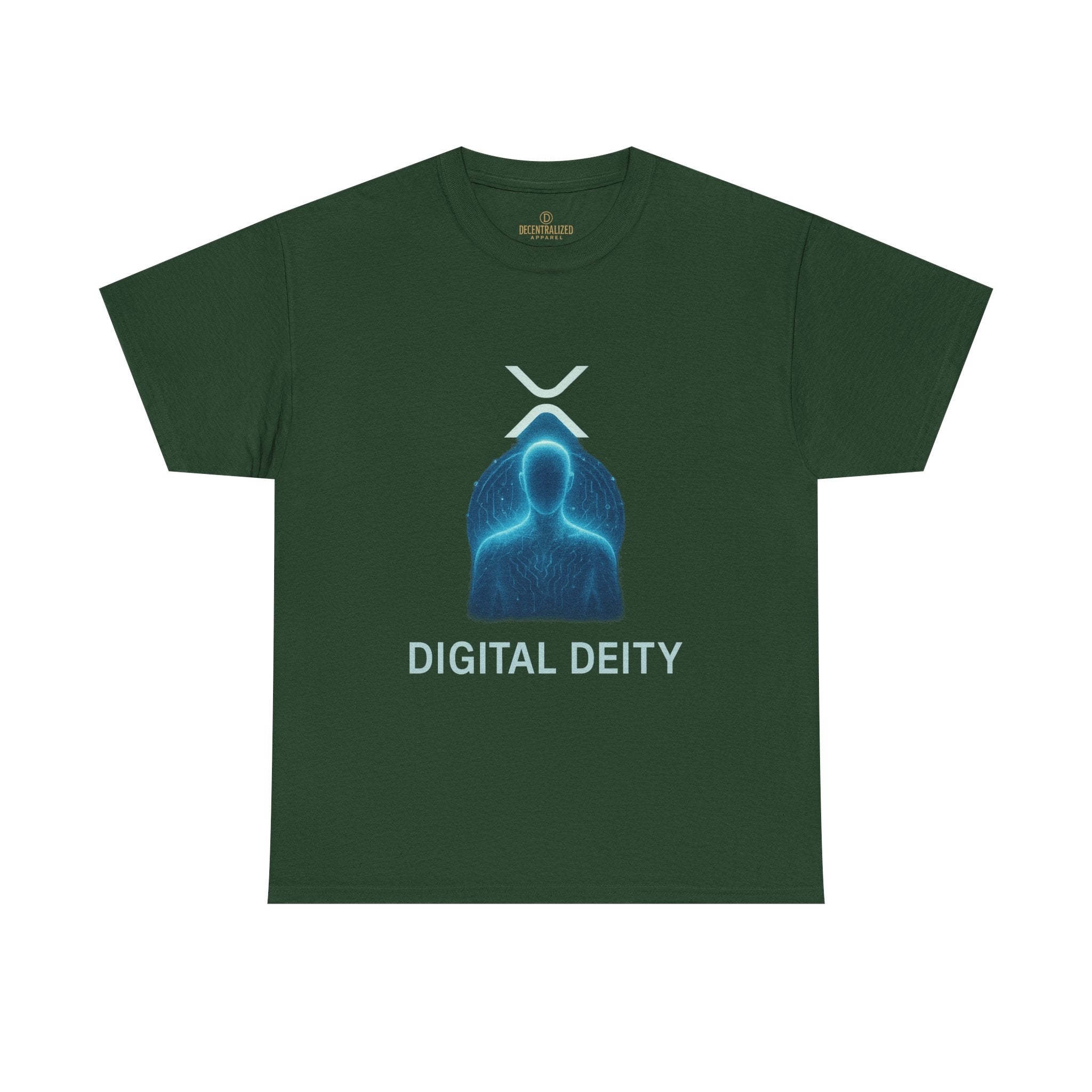 Digital Deity T‑Shirt — Futuristic Neon Tech Hoodie Tee