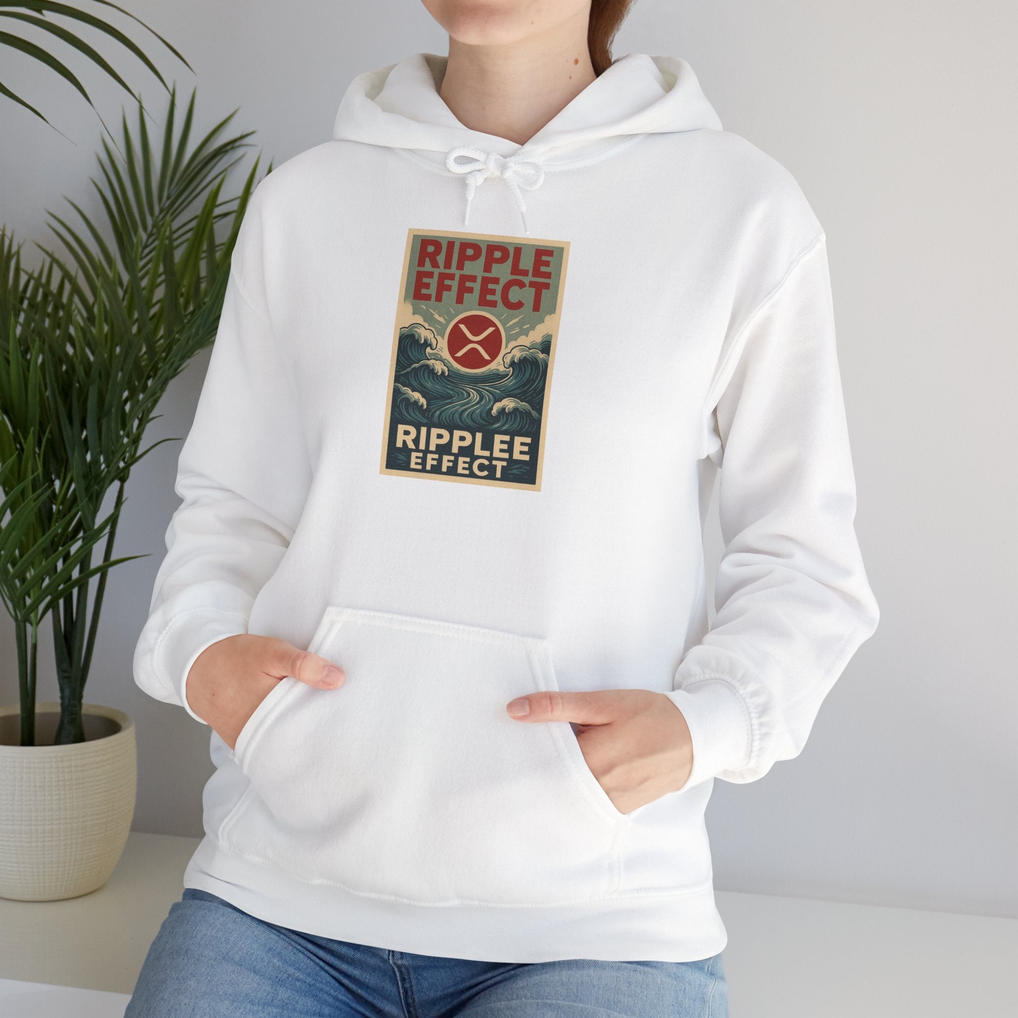 Ripple Effect Hoodie – Vintage Ocean Wave Graphic Hooded Sweatshirt