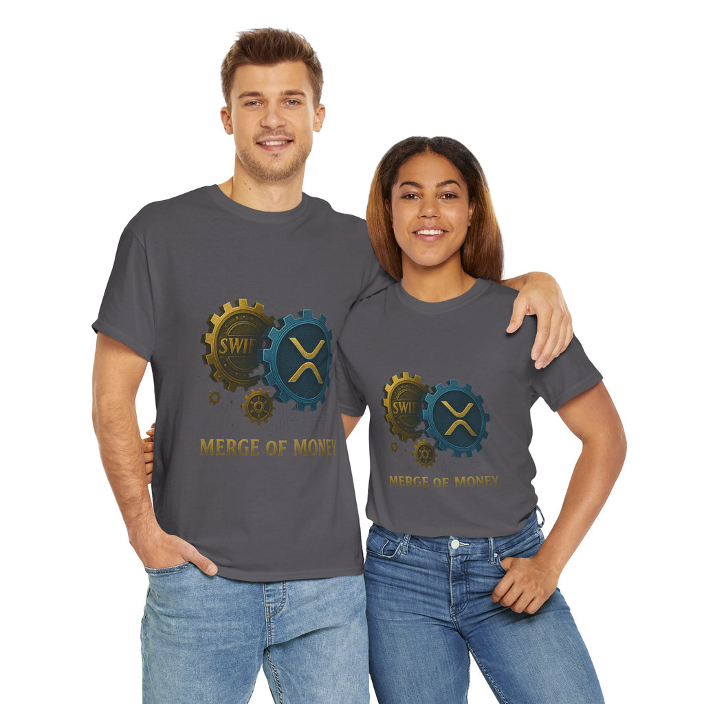 Merge of Money Tee - Cryptocurrency Gears XRP & SWI Crypto T-Shirt