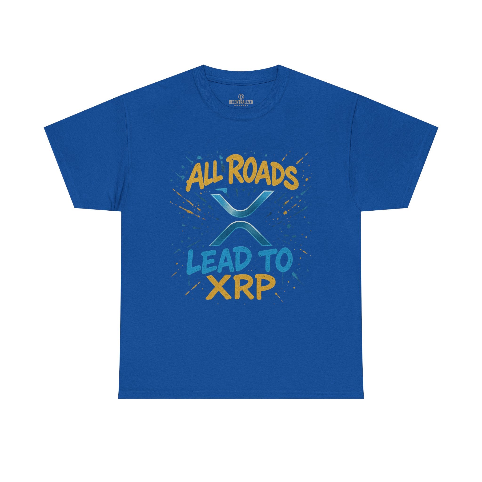 XRP Crypto Tee — "All Roads Lead to XRP" Casual Cryptocurrency Shirt