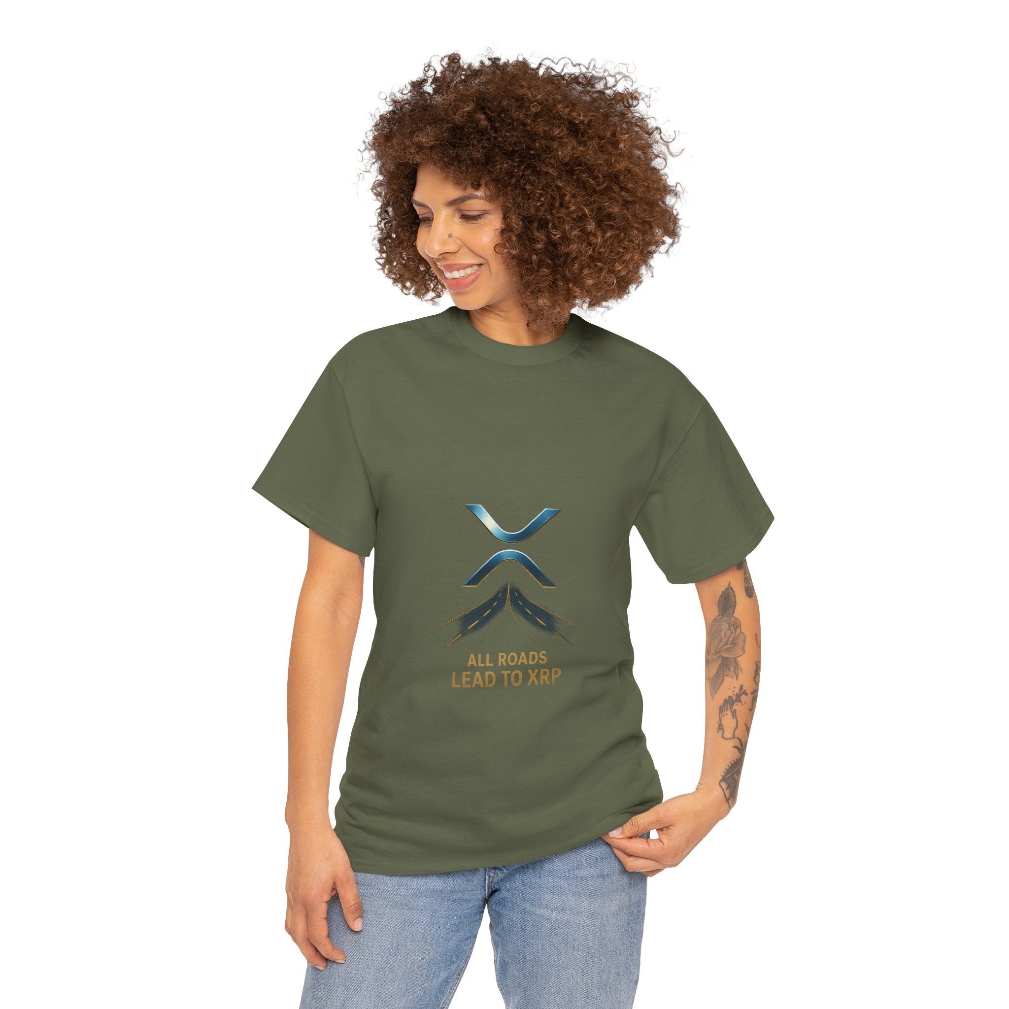 All Roads Lead to XRP T-Shirt — Crypto Ripple Logo Tee