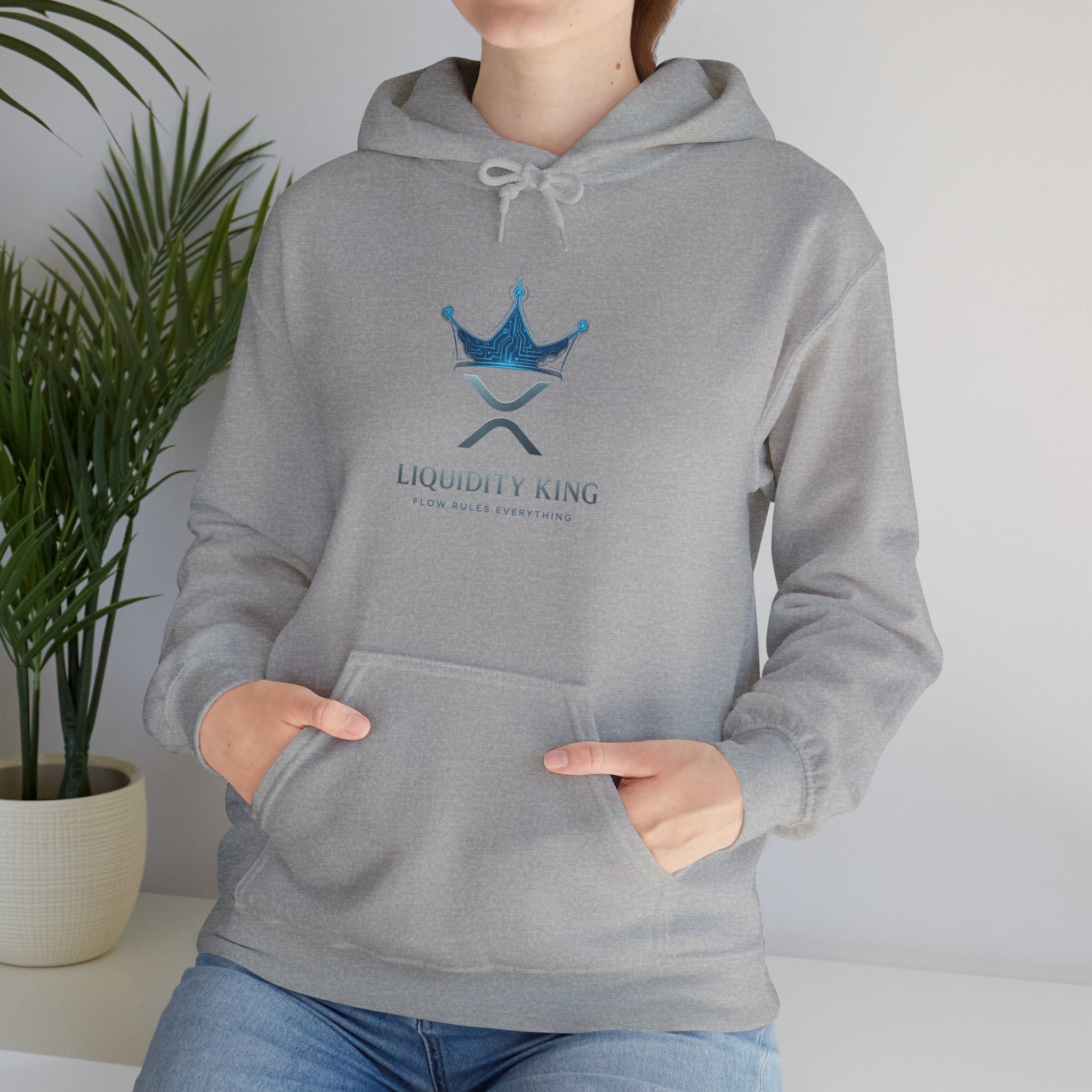 Liquidity King Hoodie — Blue Crown Logo Pullover