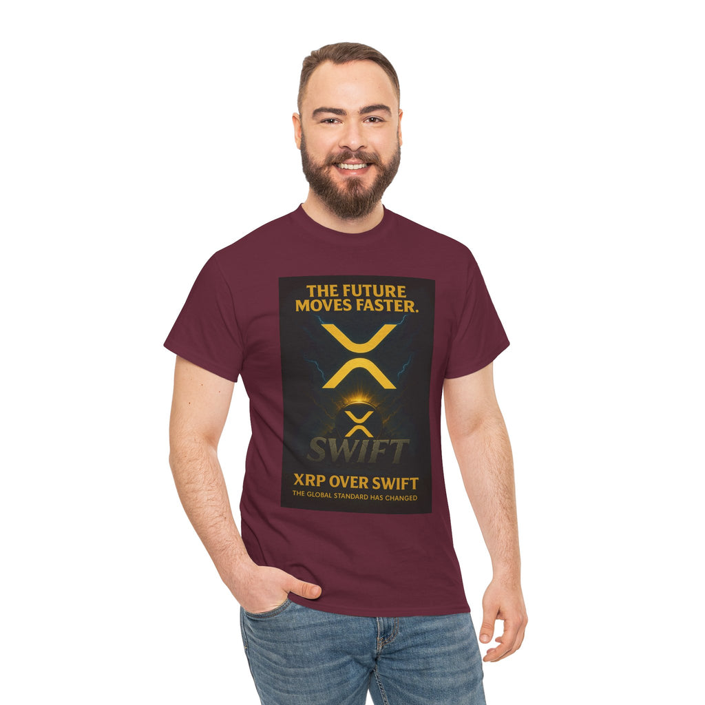 XRP Swift Crypto T-Shirt — “The Future Moves Faster” XRP Over Swift Tee