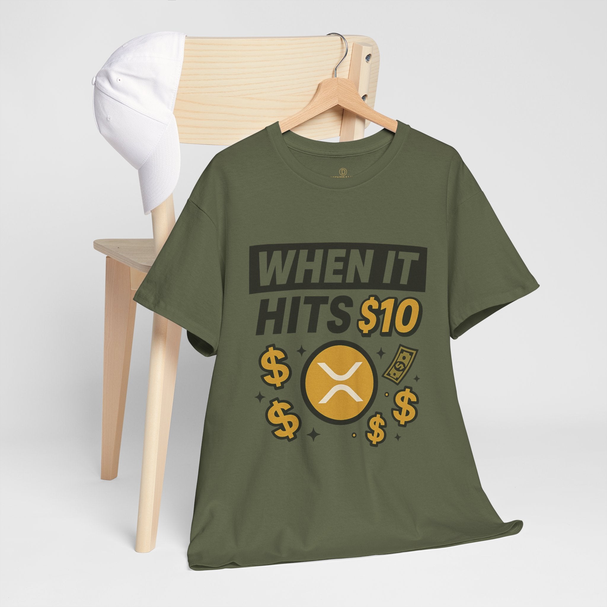 Crypto Tee - "When It Hits 10" Ripple XRP Meme Shirt