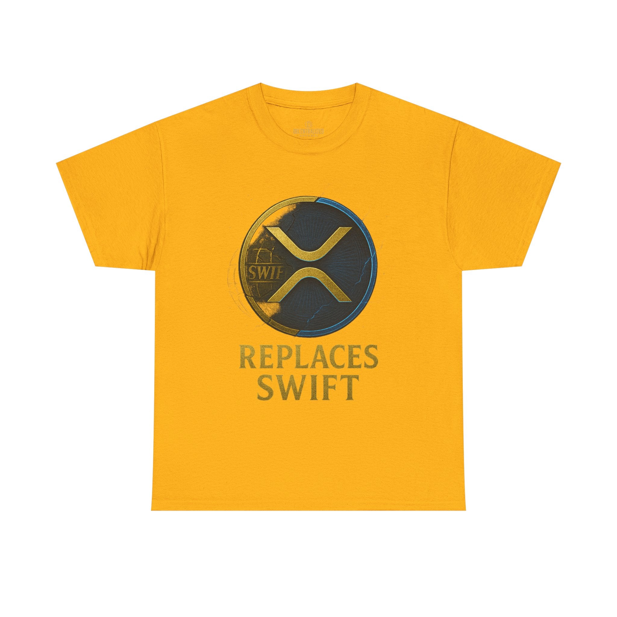 XRP 'Replaces Swift' Cotton Tee — Crypto Ripple Logo T-Shirt