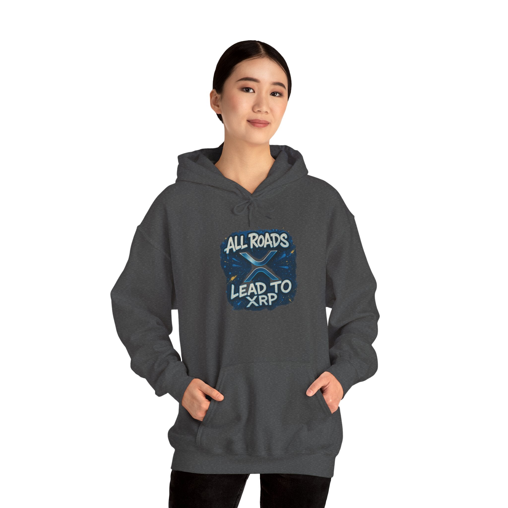 All Roads Lead to XRP Hoodie – Crypto Ripple Logo Sweatshirt