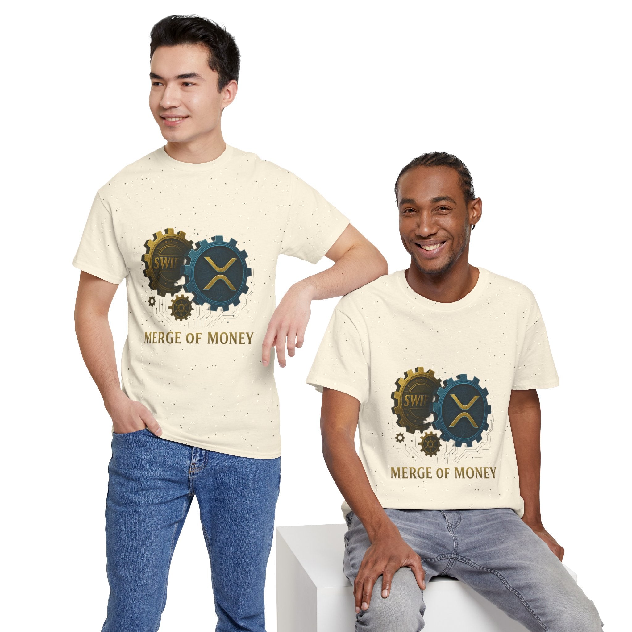 Merge of Money Tee - Cryptocurrency Gears XRP & SWI Crypto T-Shirt