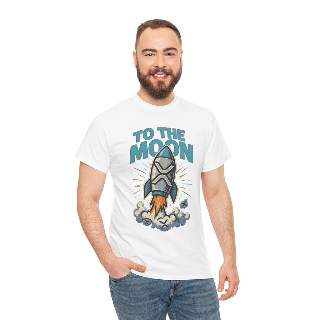 To The Moon Rocket T-Shirt — Space Graphic Tee for Crypto & Space Enthusiasts