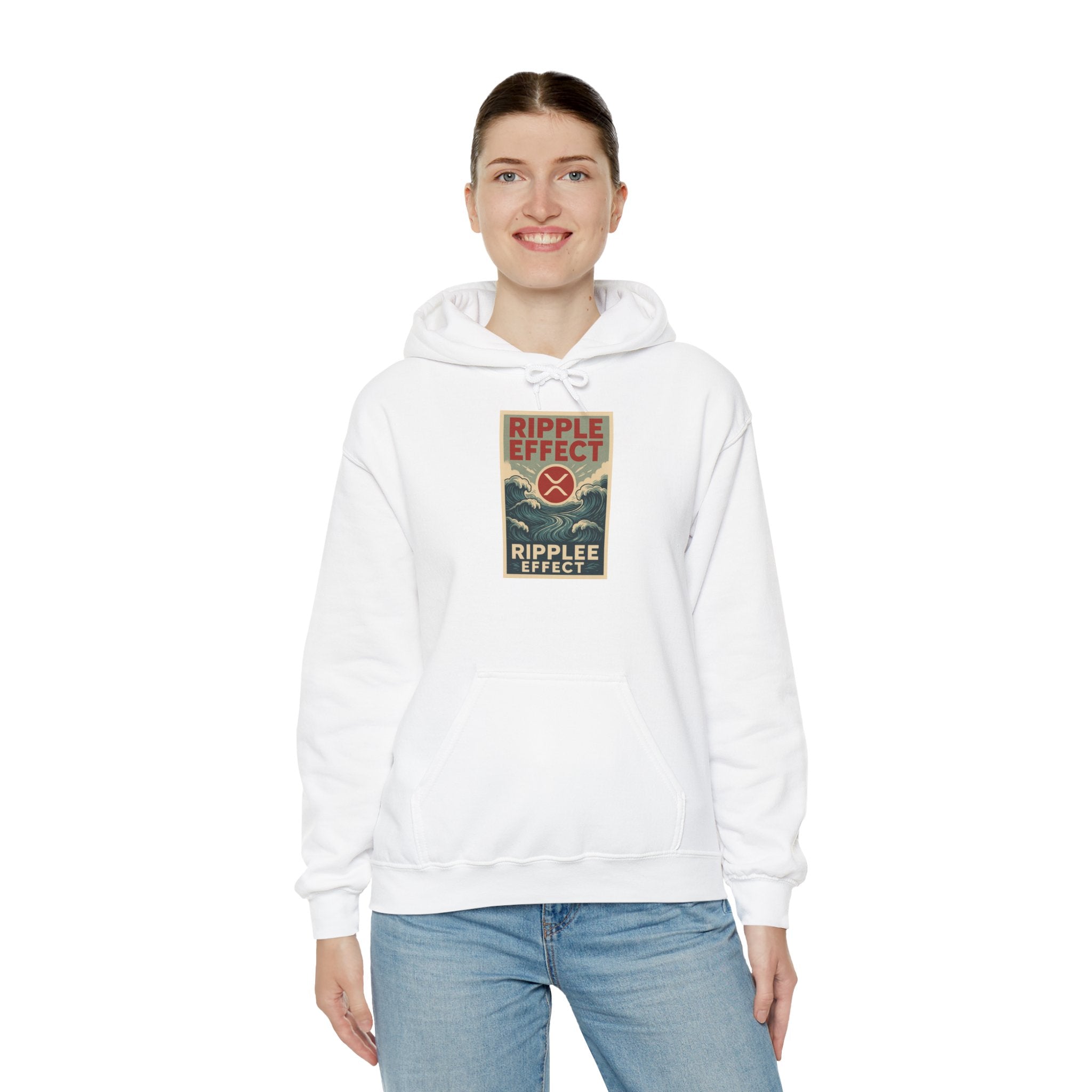 Ripple Effect Hoodie – Vintage Ocean Wave Graphic Hooded Sweatshirt