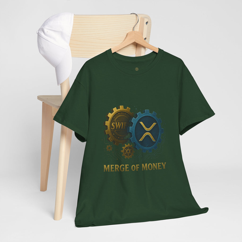 Merge of Money Tee - Cryptocurrency Gears XRP & SWI Crypto T-Shirt