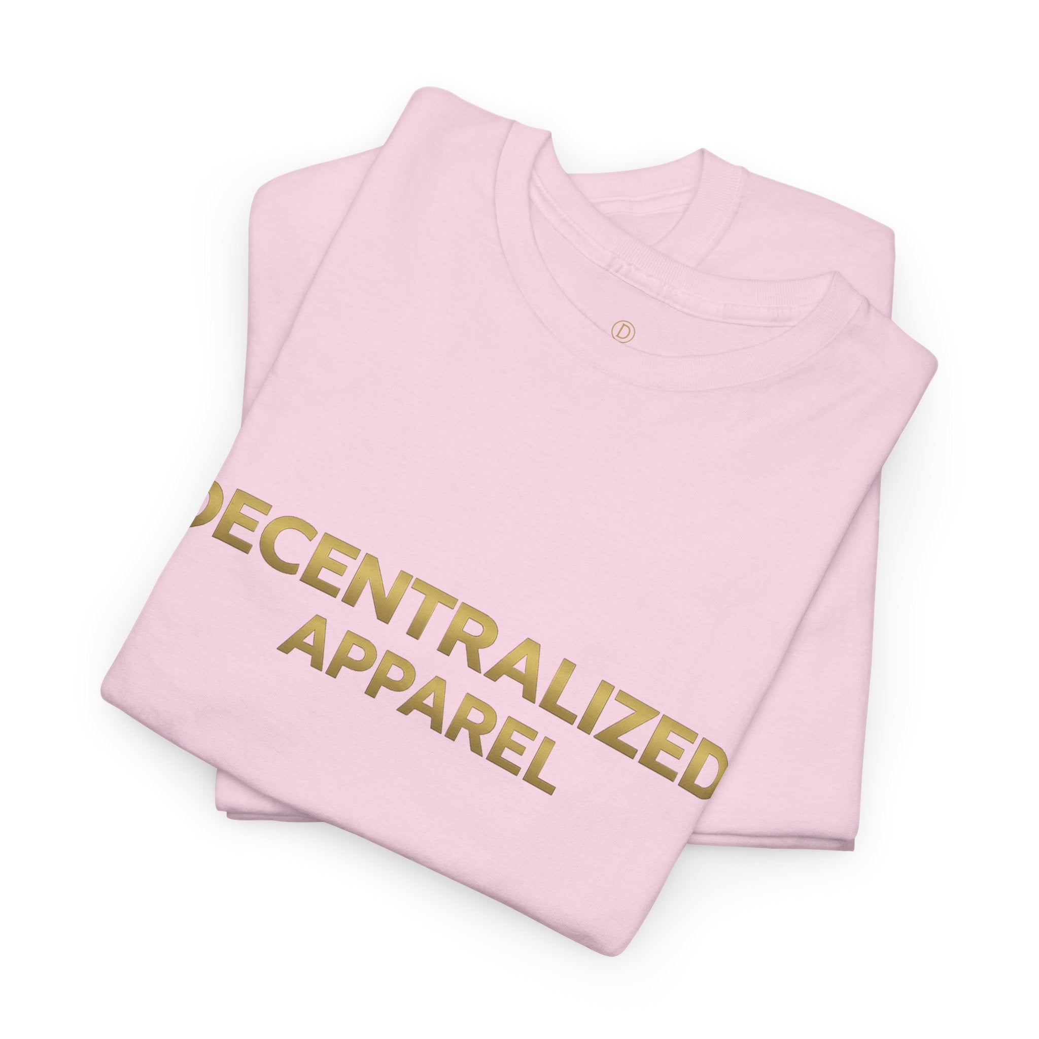 Decentralized Apparel T‑Shirt — Minimal Gold Logo Tee