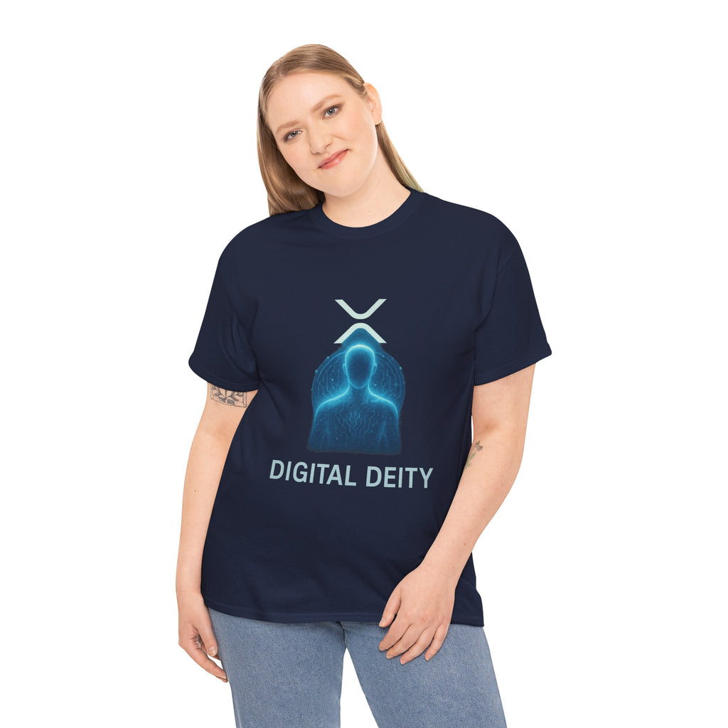 Digital Deity T‑Shirt — Futuristic Neon Tech Hoodie Tee