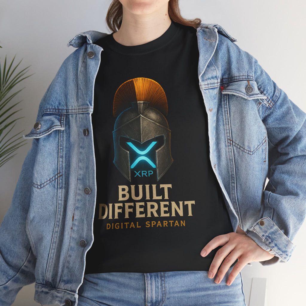 Built Different Spartan Tee — Digital Spartan XRP Crypto T-Shirt