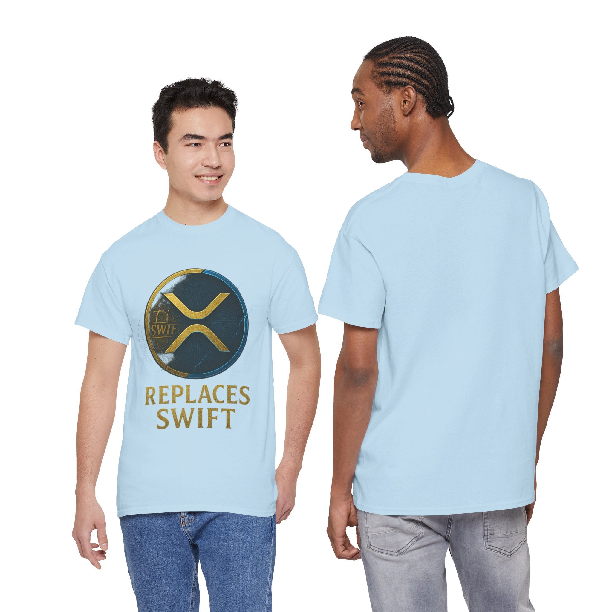XRP 'Replaces Swift' Cotton Tee — Crypto Ripple Logo T-Shirt