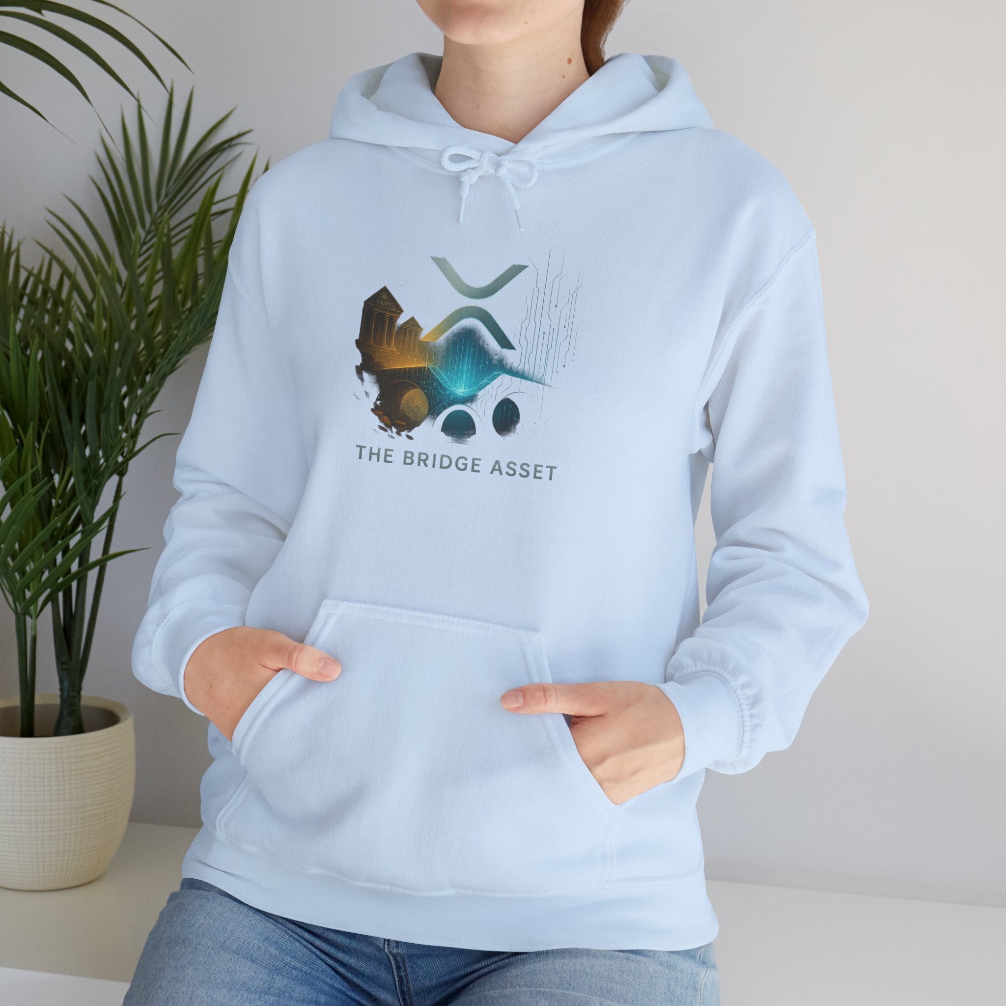 Bridge Asset Logo Hoodie — Minimal Crypto XRP Design