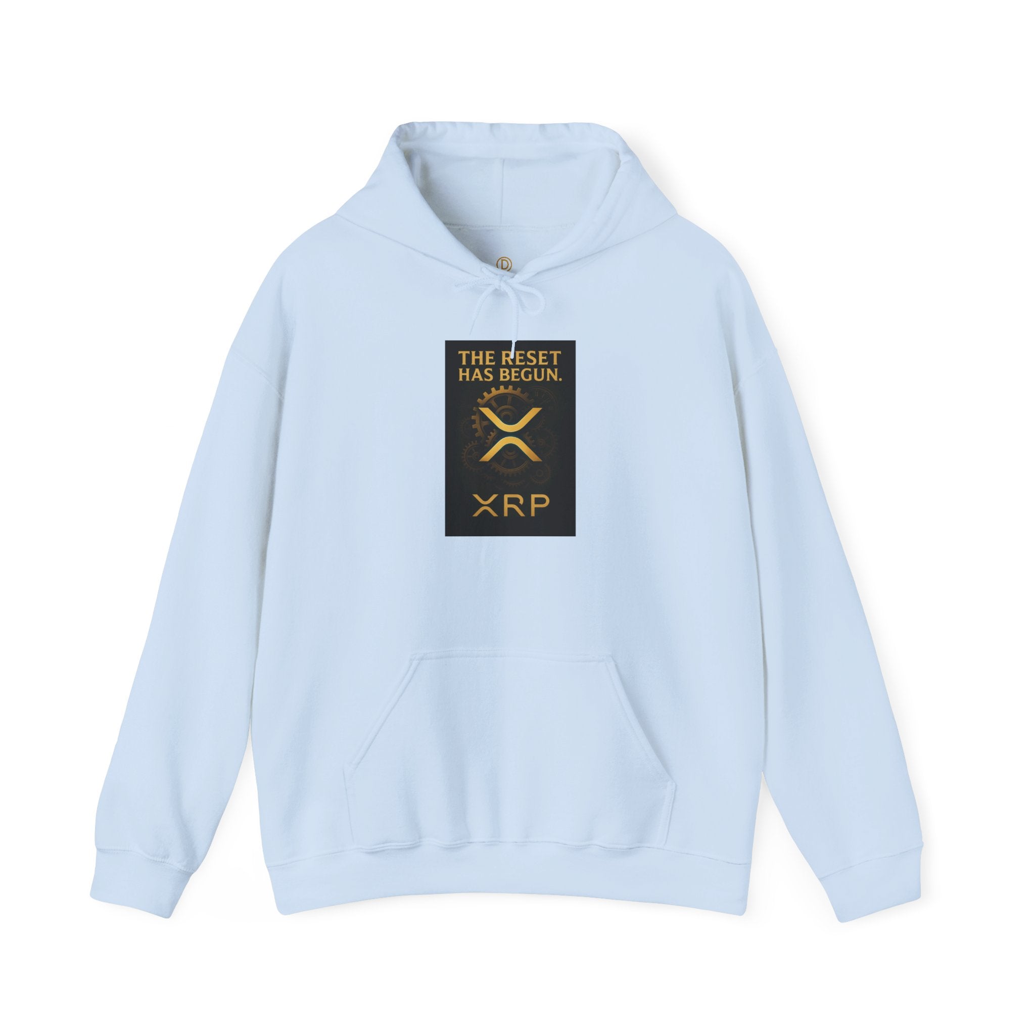 XRP Hoodie — "The Reset Has Begun" Crypto Logo Pullover