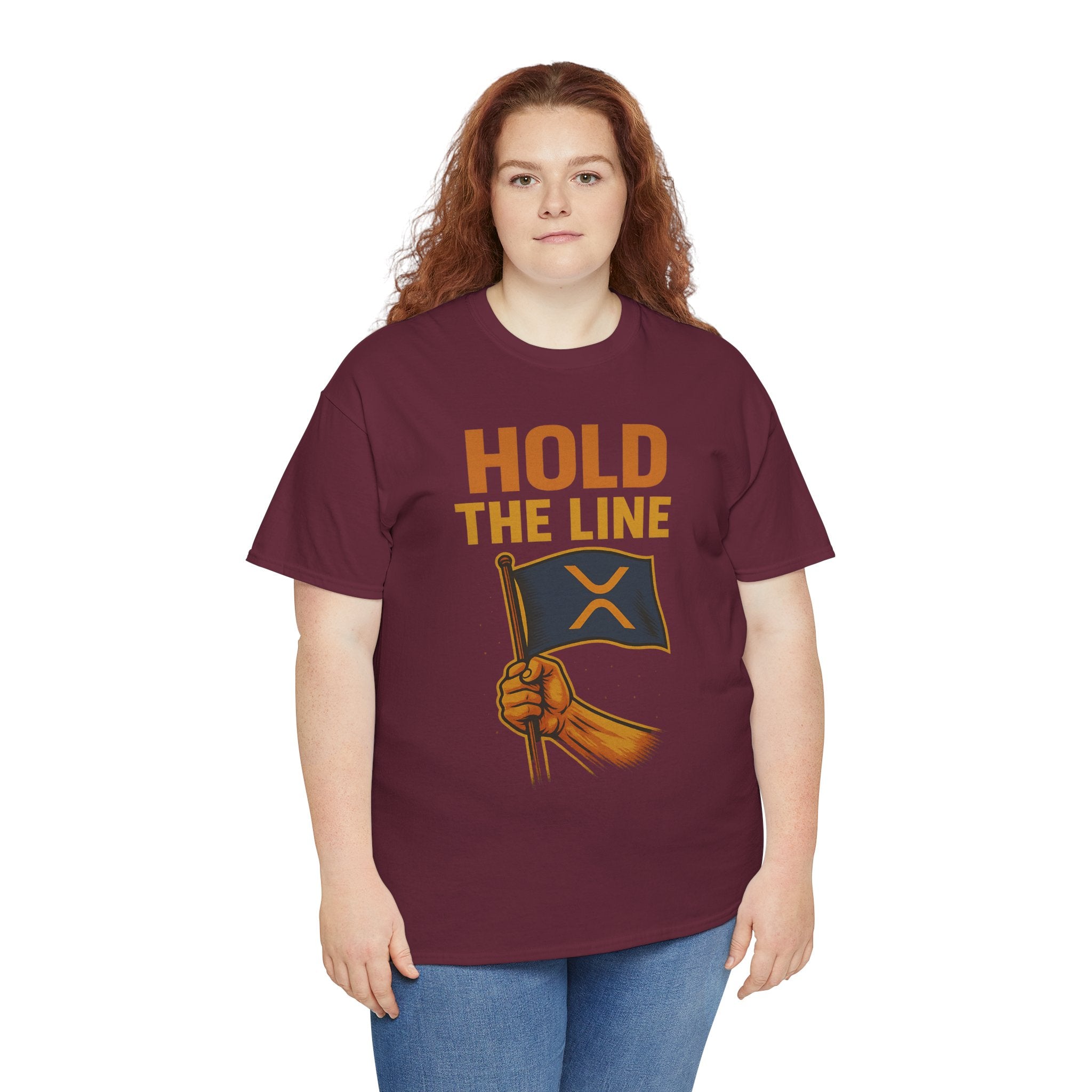 Hold The Line Tee — Bold Flag Graphic Cryptocurrency XRP Shirt