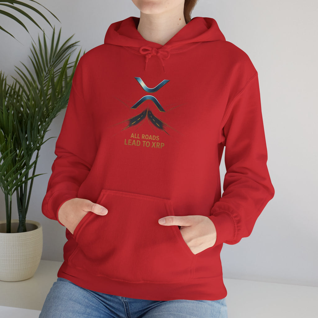 XRP Logo Hoodie — "All Roads Lead to XRP" Minimal Crypto Hoodie