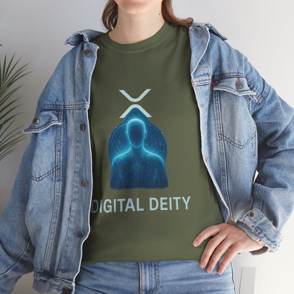 Digital Deity T‑Shirt — Futuristic Neon Tech Hoodie Tee