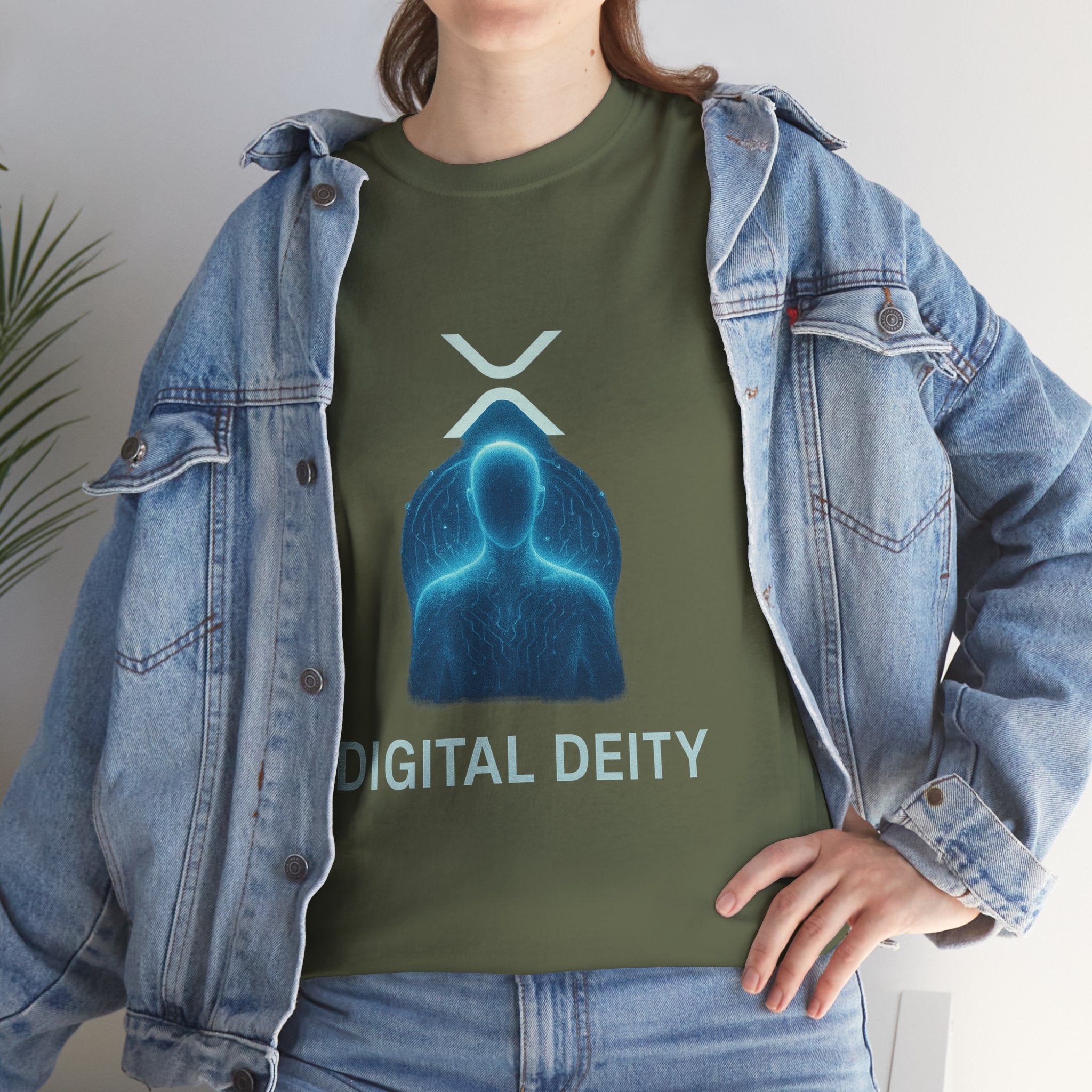 Digital Deity T‑Shirt — Futuristic Neon Tech Hoodie Tee