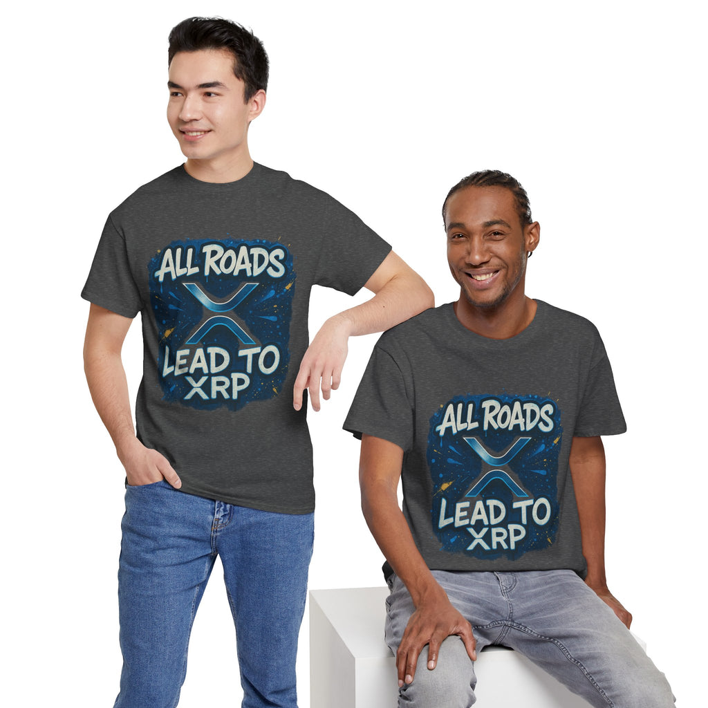 XRP Crypto T-Shirt — "All Roads Lead to XRP" Graphic Tee