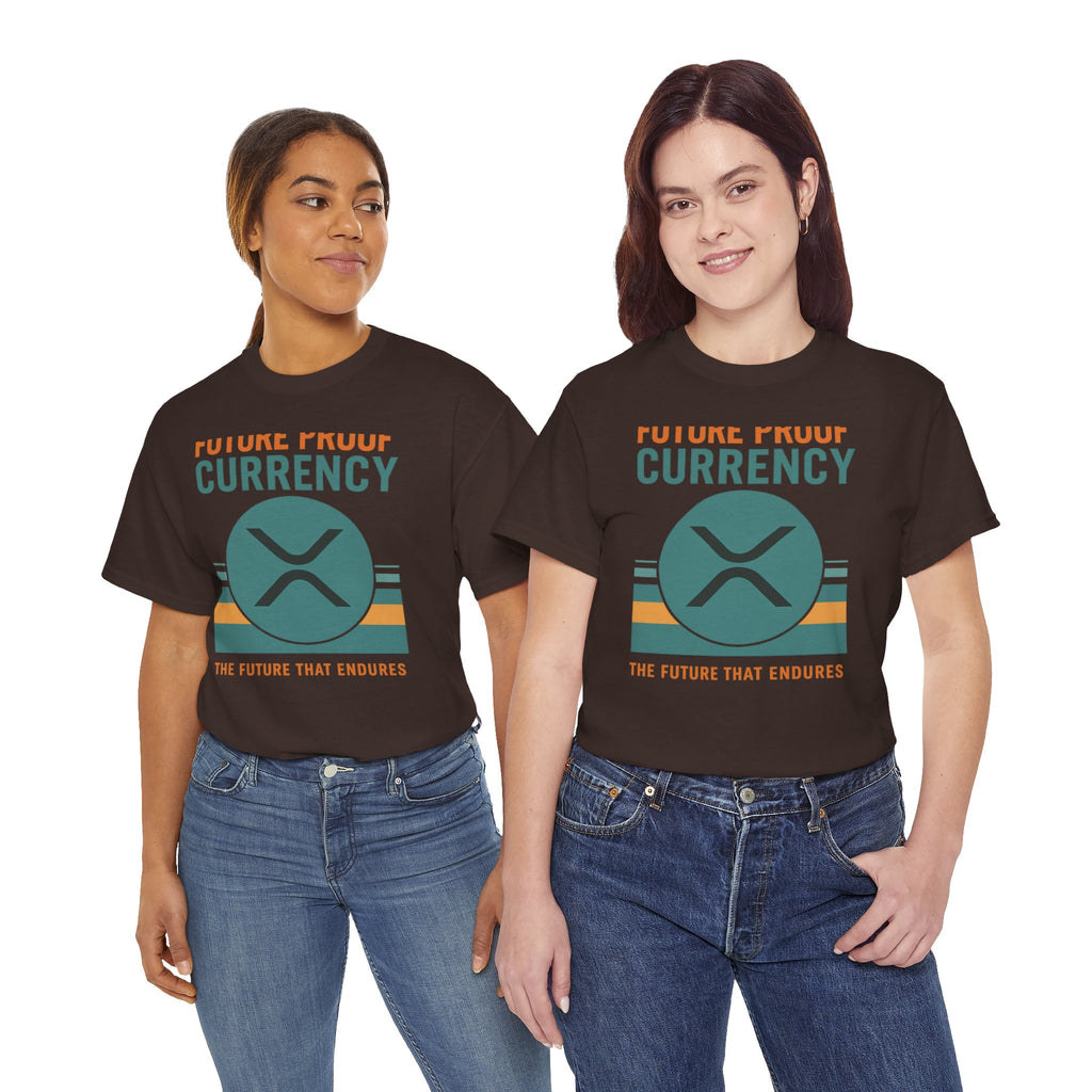 RIPPLE XRP 'Future Proof Currency' Graphic Tee — Crypto Retro Logo Shirt