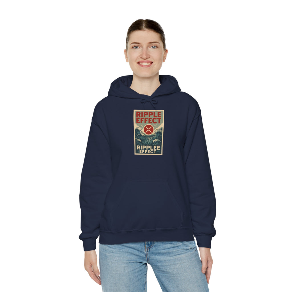 Ripple Effect Hoodie – Vintage Ocean Wave Graphic Hooded Sweatshirt