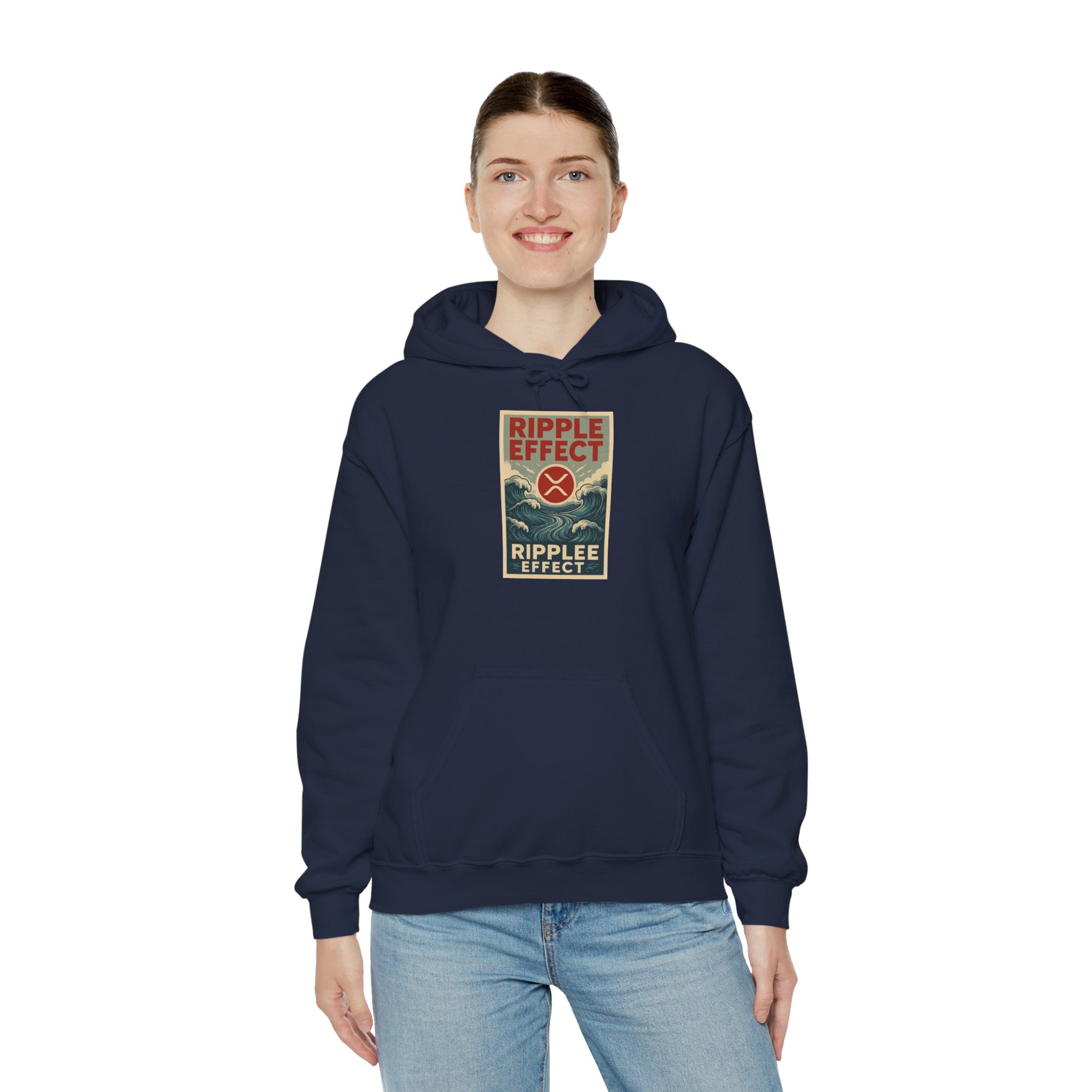 Ripple Effect Hoodie – Vintage Ocean Wave Graphic Hooded Sweatshirt