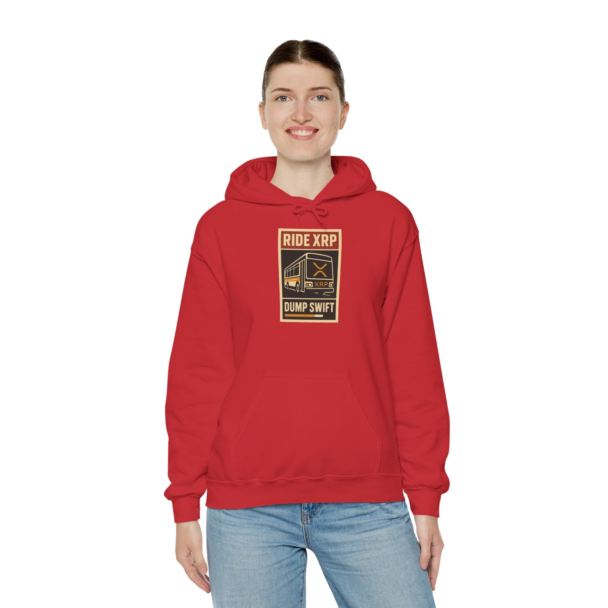 XRP Crypto Hoodie — "Ride XRP, Dump Swift" Retro Badge