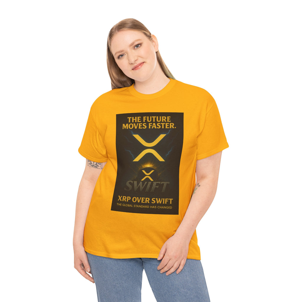 XRP Swift Crypto T-Shirt — “The Future Moves Faster” XRP Over Swift Tee