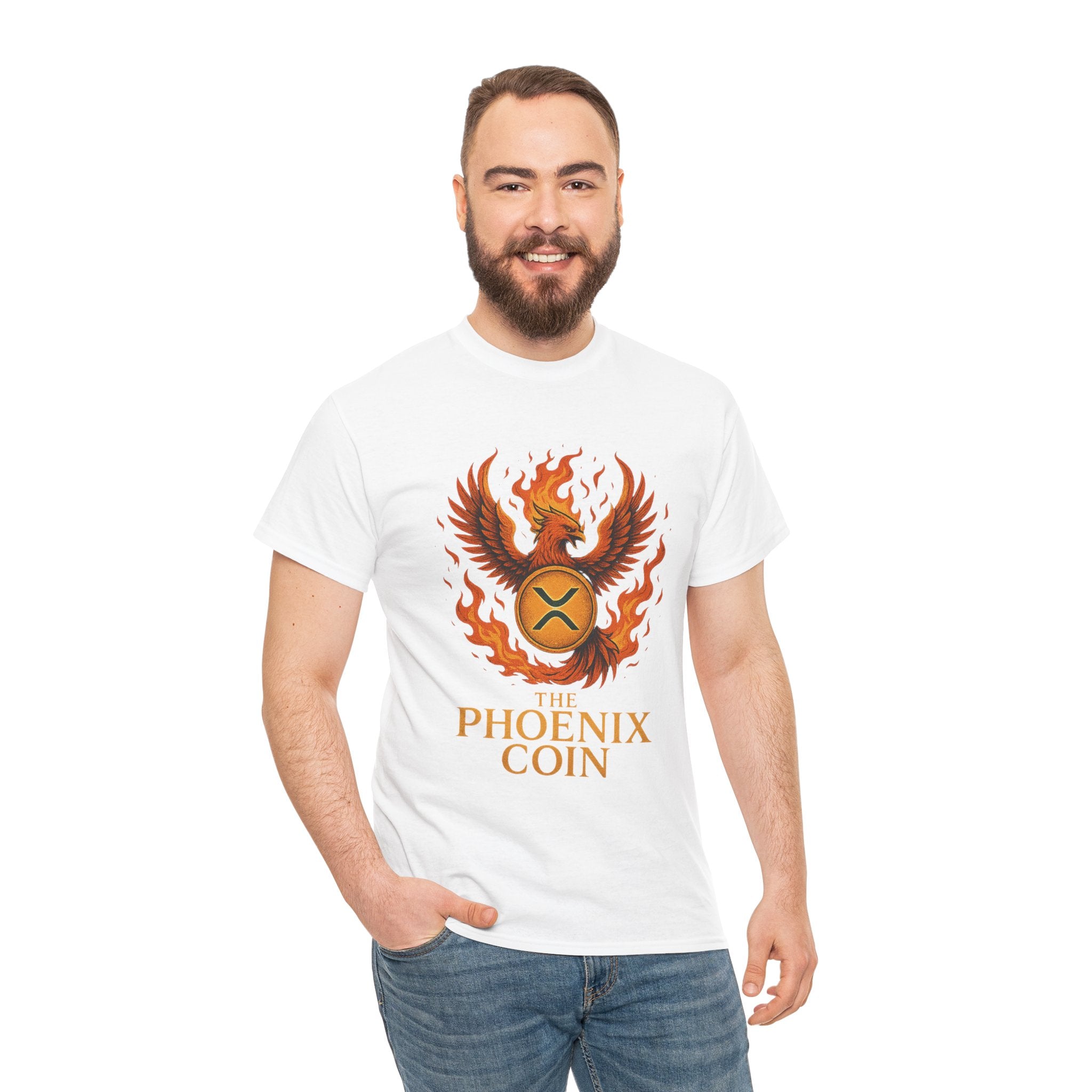 Phoenix Coin T‑Shirt — Fiery Phoenix Crypto Logo Tee