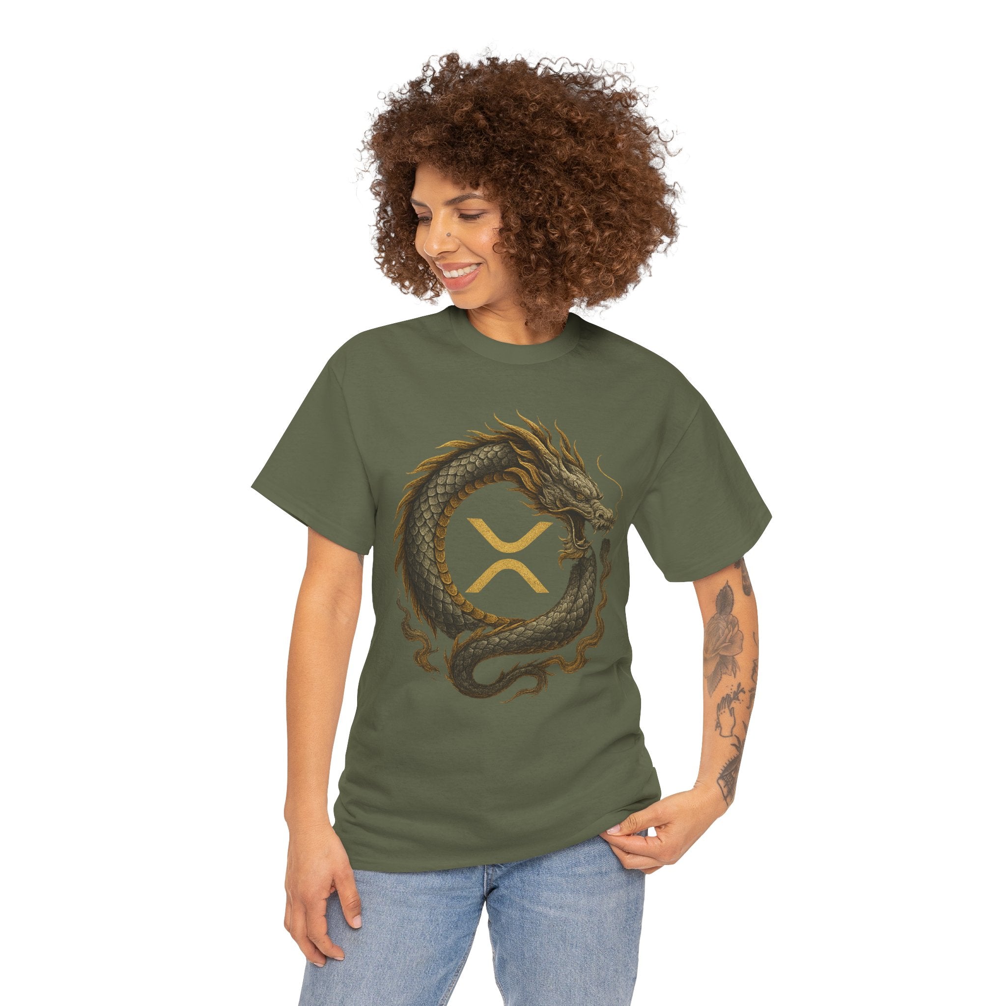 Dragon XRP Logo T-Shirt — Crypto XRP Circle Dragon Graphic Tee