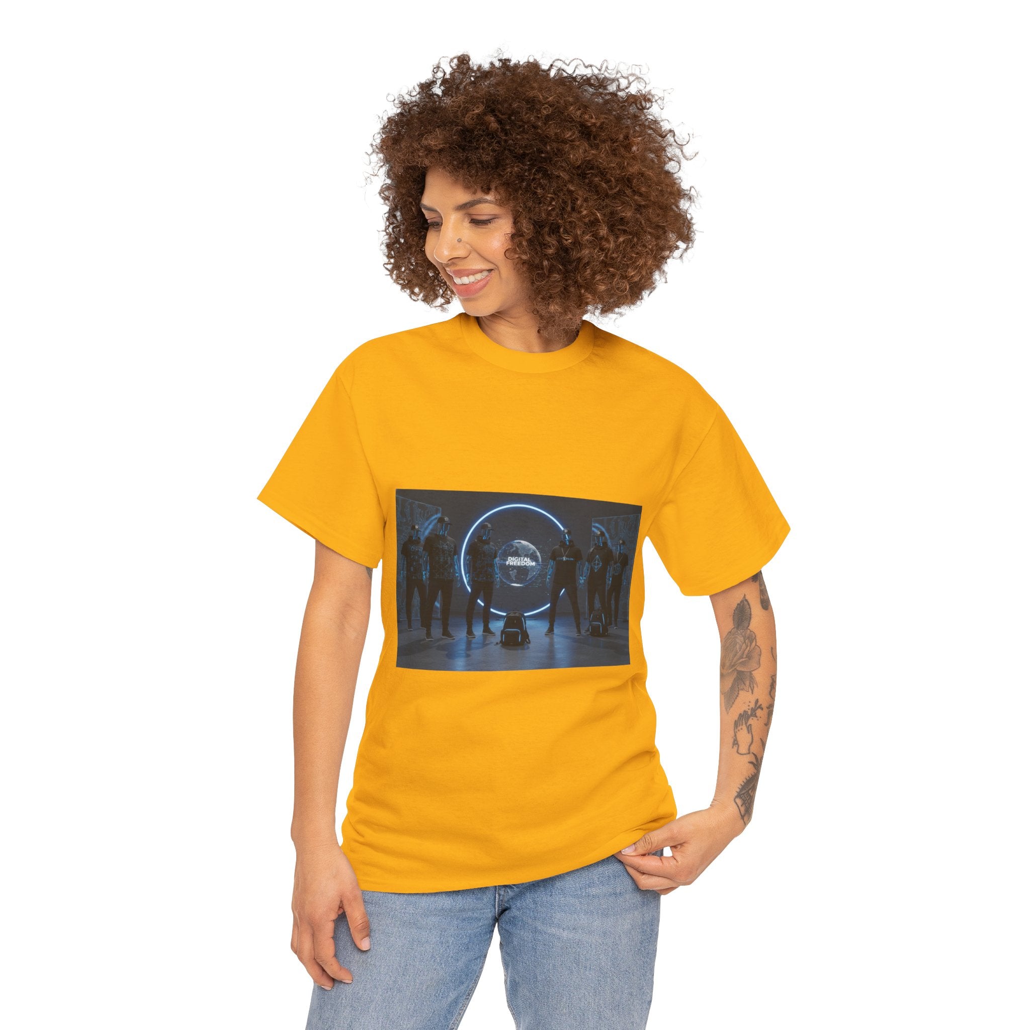 Sci‑Fi Portal Graphic Tee — Futuristic Neon Crew T-Shirt
