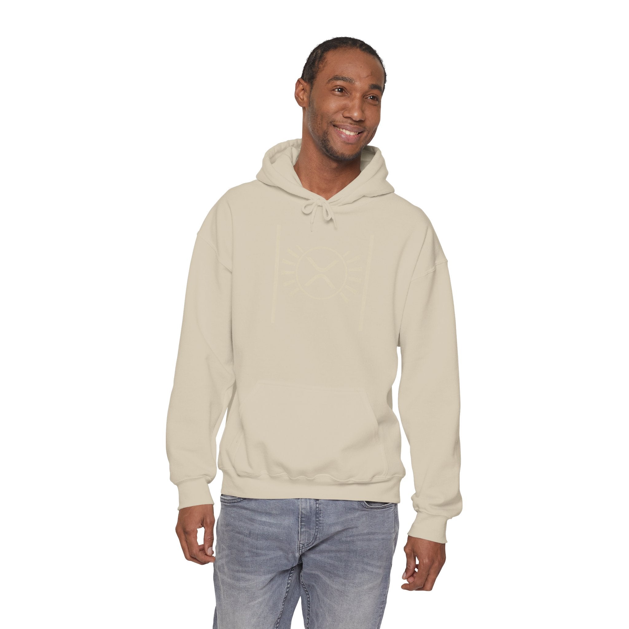 XRP Minimalist Logo Hoodie — Crypto Sun Symbol Sweatshirt