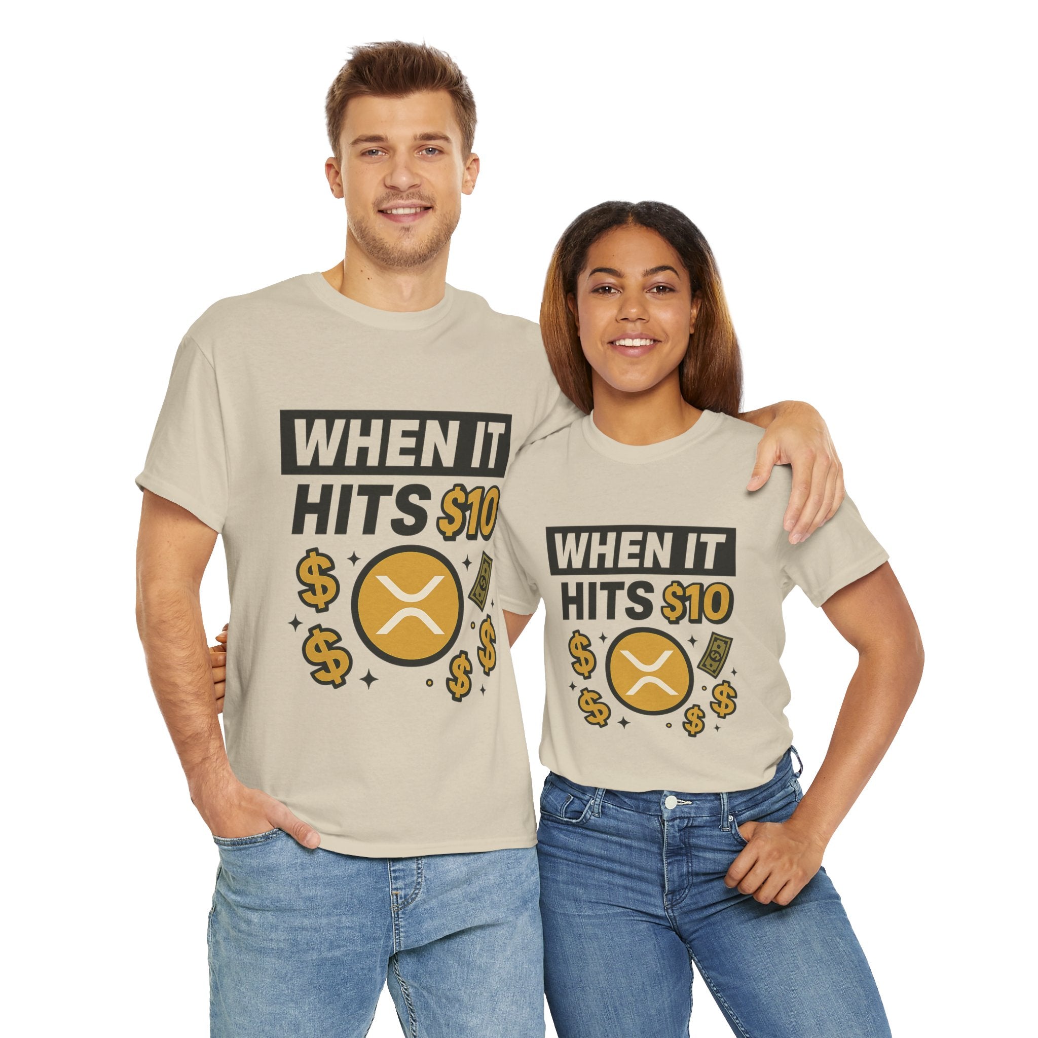 Crypto Tee - "When It Hits 10" Ripple XRP Meme Shirt