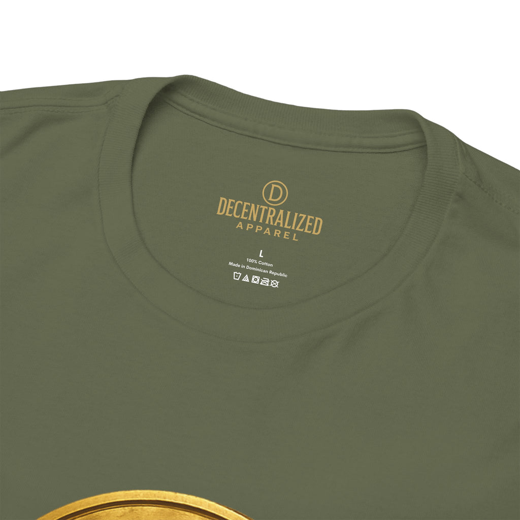 XRP Ledger Trophy T‑Shirt – Gold Ripple Coin on Pedestal Crypto Tee