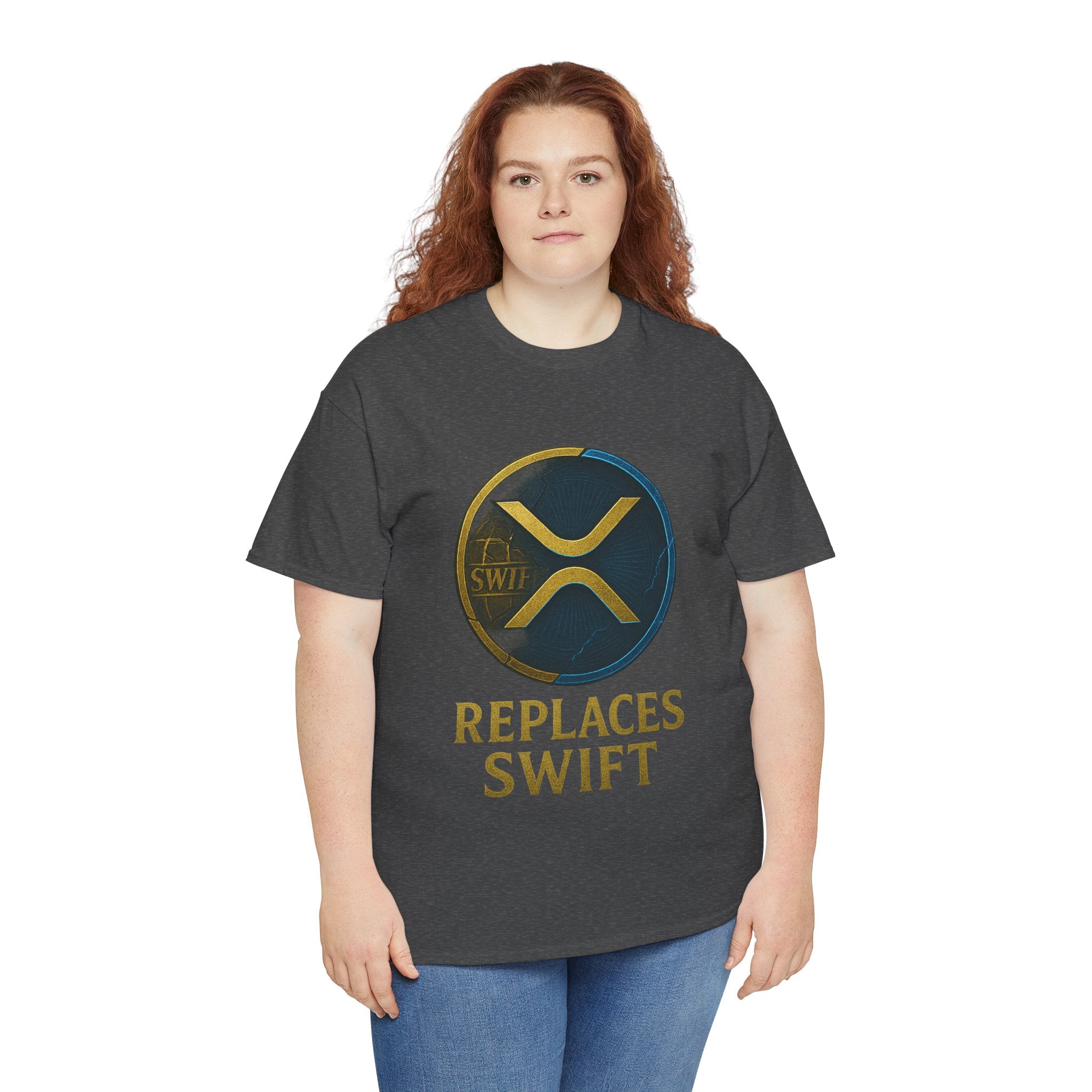 XRP 'Replaces Swift' Cotton Tee — Crypto Ripple Logo T-Shirt